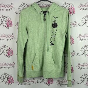 Volcom hoodie sweater zip up comfy logo Mint Green Hoodie